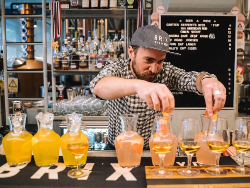 mixologist making cocktails